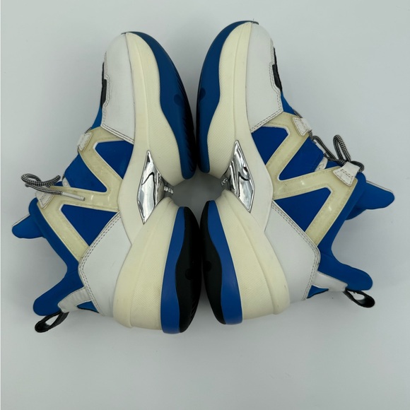 Michael Kors Olympia Trainer Sneakers Blue White Chunky Lace-Up Fashion Sneakers - Picture 3 of 16